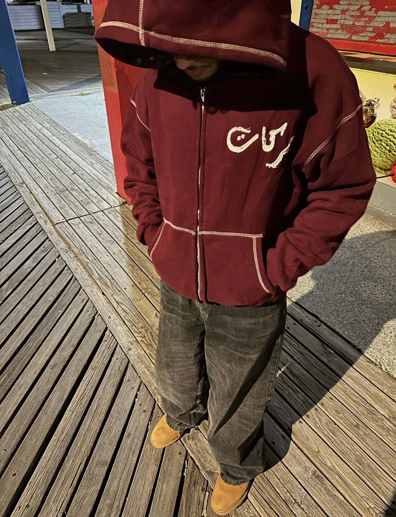 MAROON 'YALLAH BYE' HOODIE