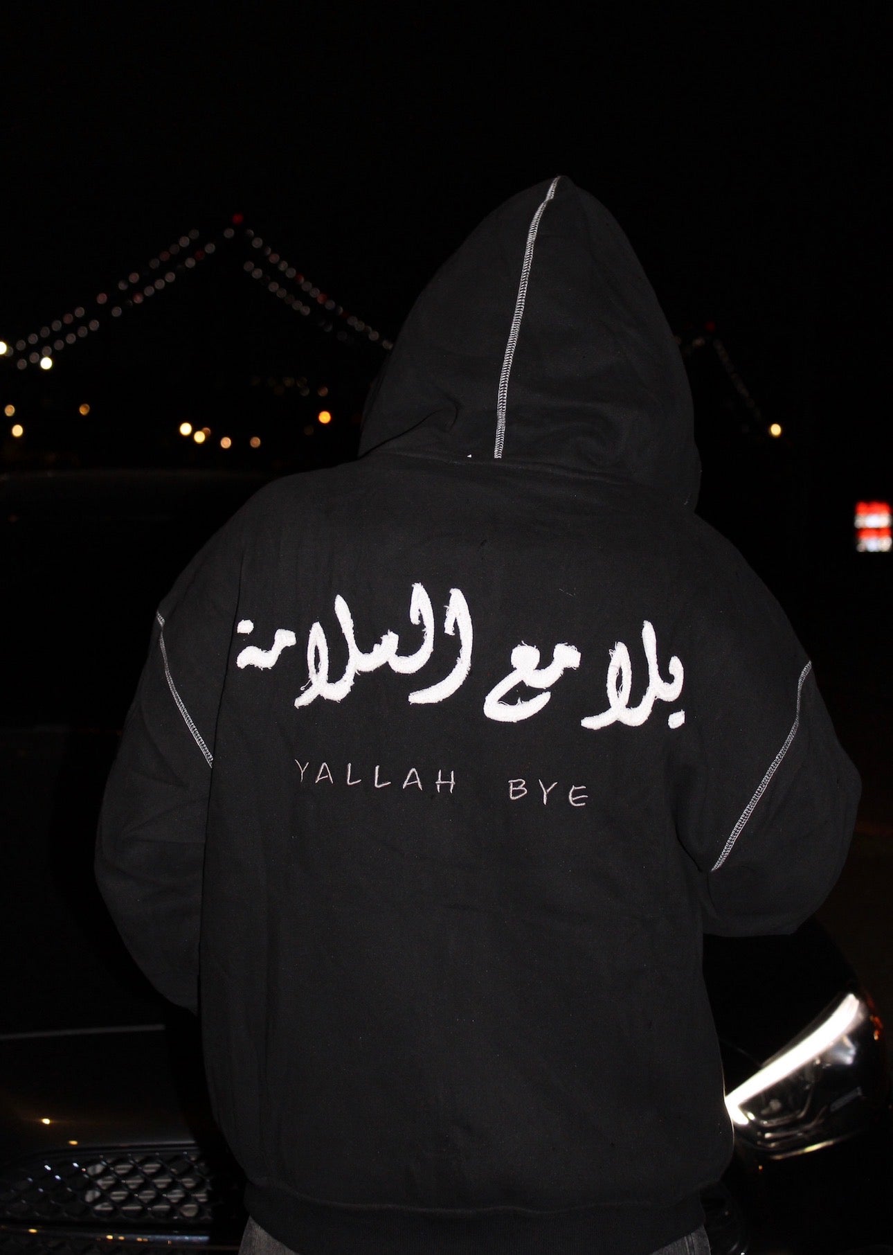 BLACK 'YALLAH BYE' HOODIE