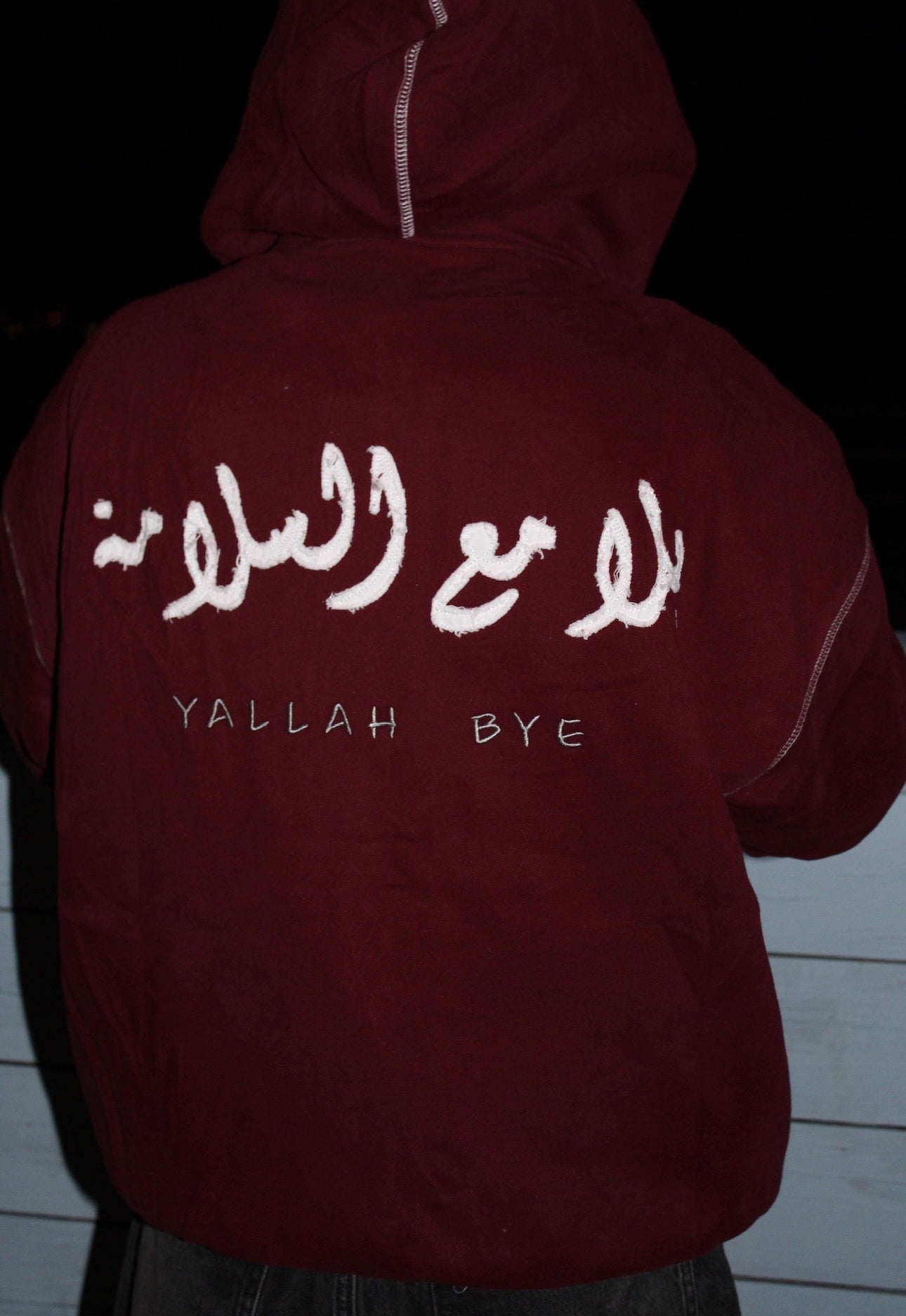 MAROON 'YALLAH BYE' HOODIE