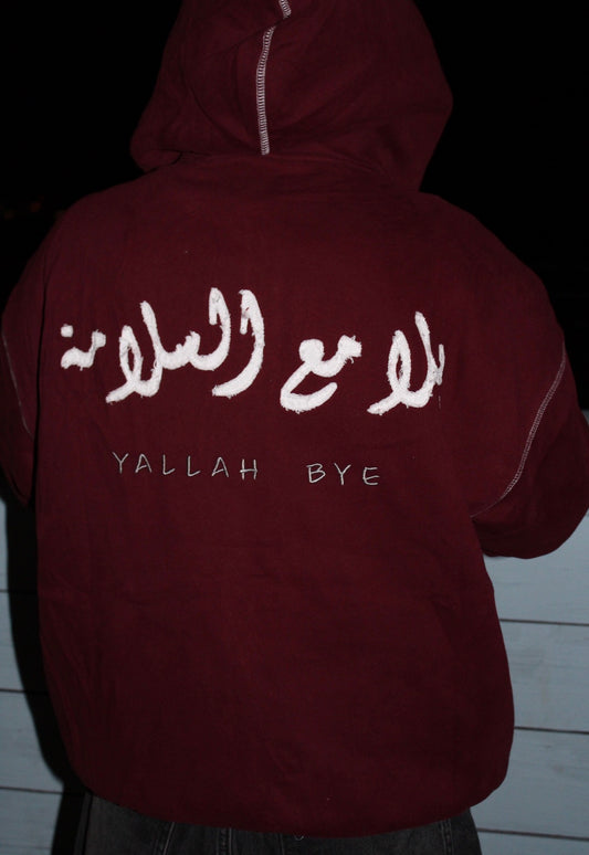 MAROON 'YALLAH BYE' HOODIE